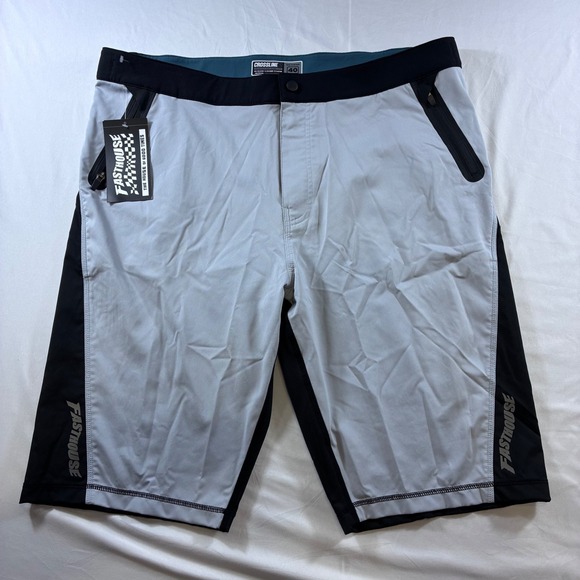 Fasthouse Other - Fasthouse Crossline 2.0 Velocity Mountain Bike Shorts Silver Black 40 5404-3740